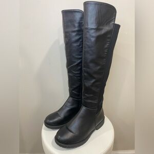 Wanted womens Black faux Leather Knee-High Boots